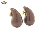 Teardrop brown enamel studs