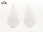 Teardrop white enamel studs