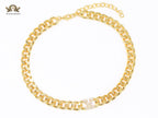 Alphabet V link chain necklace
