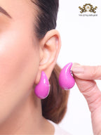 Teardrop purple enamel studs