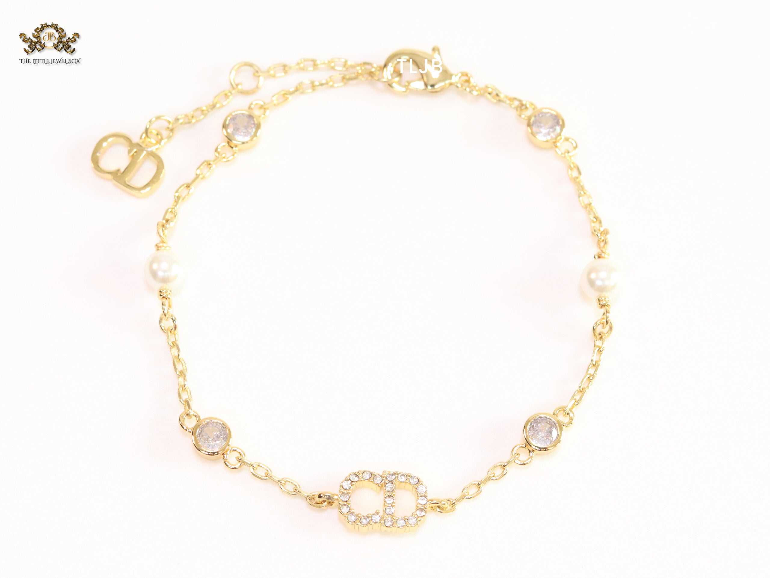 Alphabet CD bracelet with CZ stones