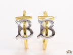 Dual plated hoop earrings with alphabets