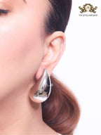 Teardrop platinum studs - Large 42mm