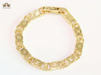 Alphabet L & V link chain gold bracelet