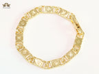 Alphabet L & V link chain gold bracelet