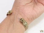 Embossed bracelet band in antique gold finish