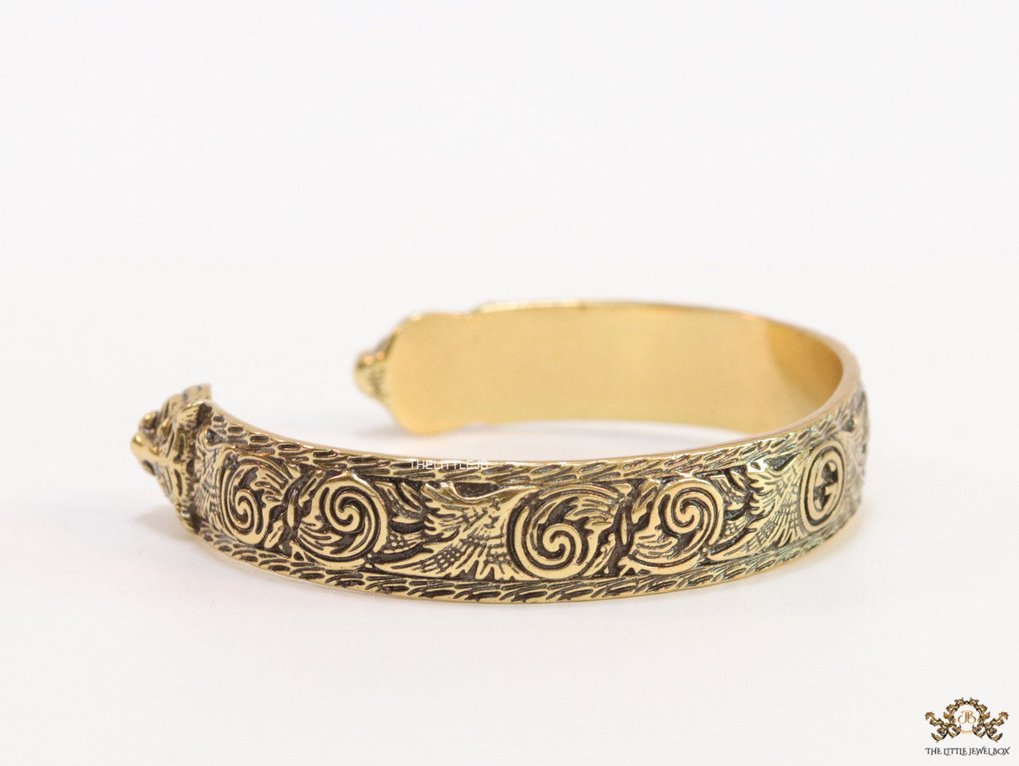 Embossed bracelet band in antique gold finish