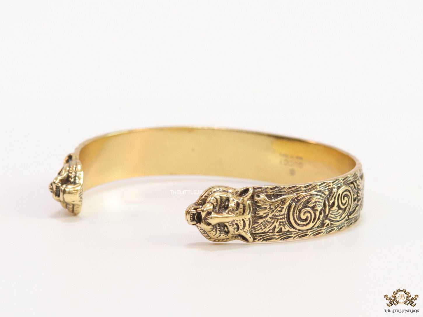 Embossed bracelet band in antique gold finish
