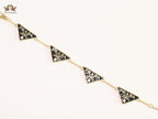 Alphabet P black enamel bracelet