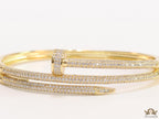Gold plated layered nail bracelet