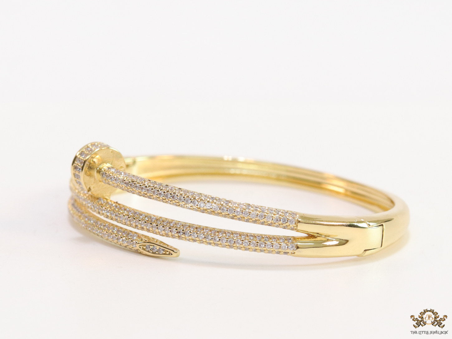 Gold plated layered nail bracelet