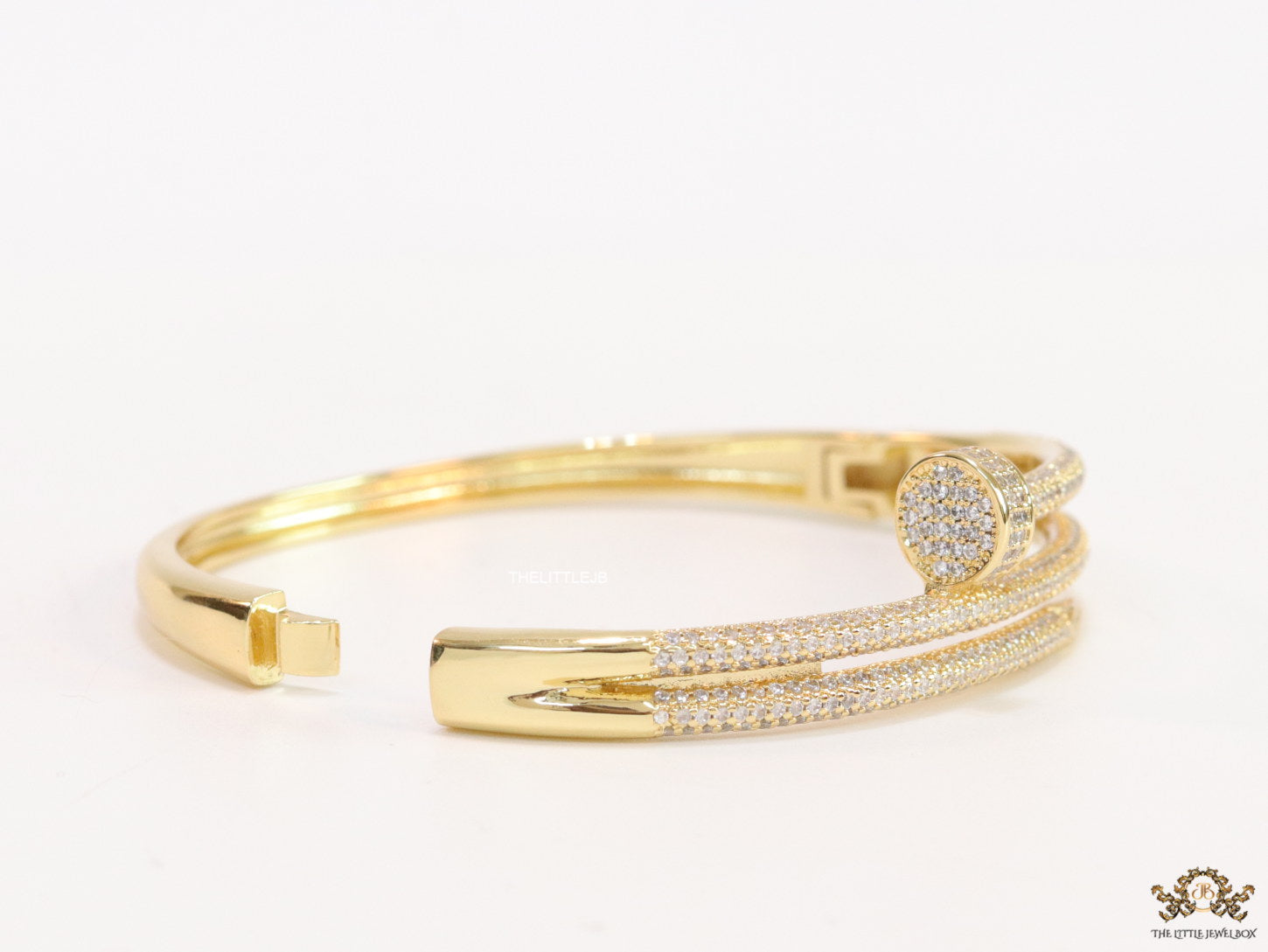 Gold plated layered nail bracelet