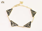 Alphabet P black enamel bracelet