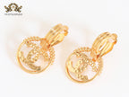Double C detachable gold earrings