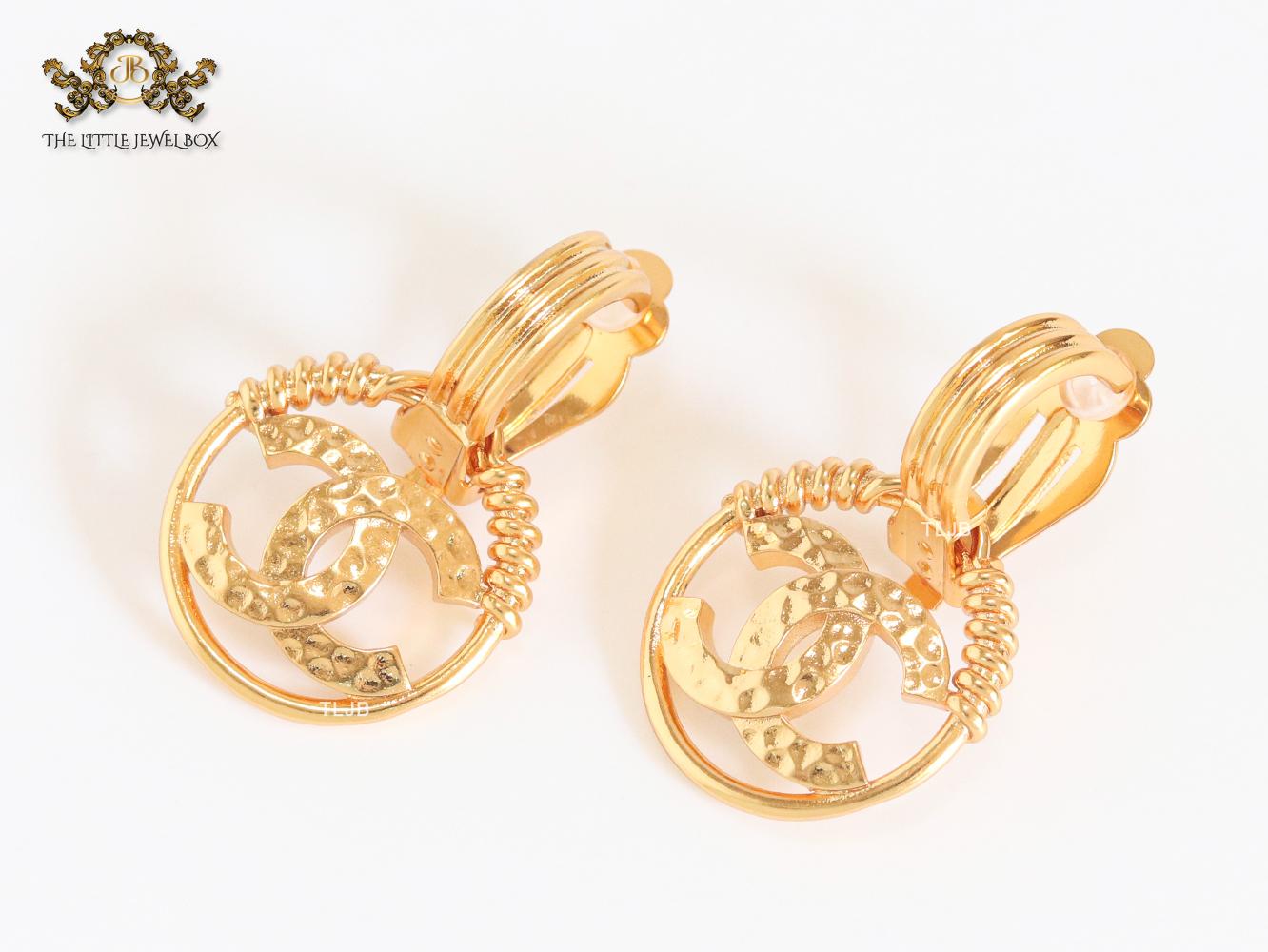 Double C detachable gold earrings