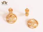Double C detachable gold earrings