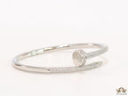 Platinum plated cz nail bracelet