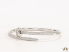 Platinum plated cz nail bracelet