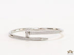 Platinum plated cz nail bracelet