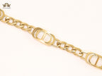 Alphabet CD link gold bracelet