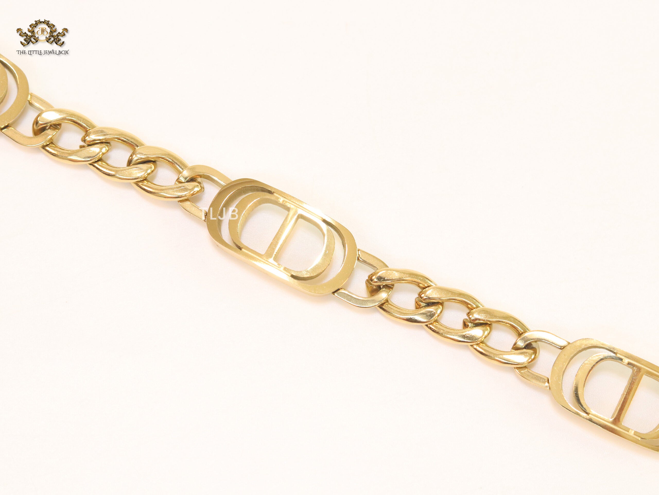 Alphabet CD link gold bracelet