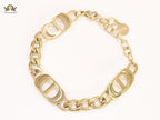 Alphabet CD link gold bracelet