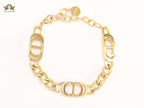 Alphabet CD link gold bracelet