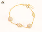 Alphabet V cz ball bracelet