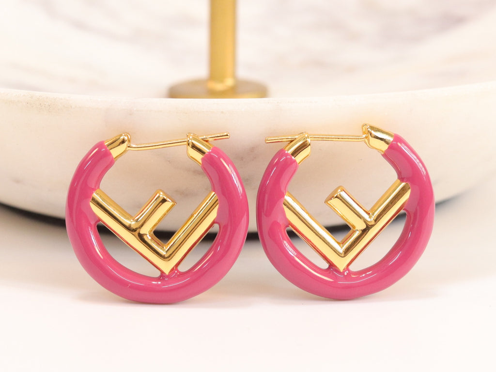 Pink Alphabet F Hoops 25mm