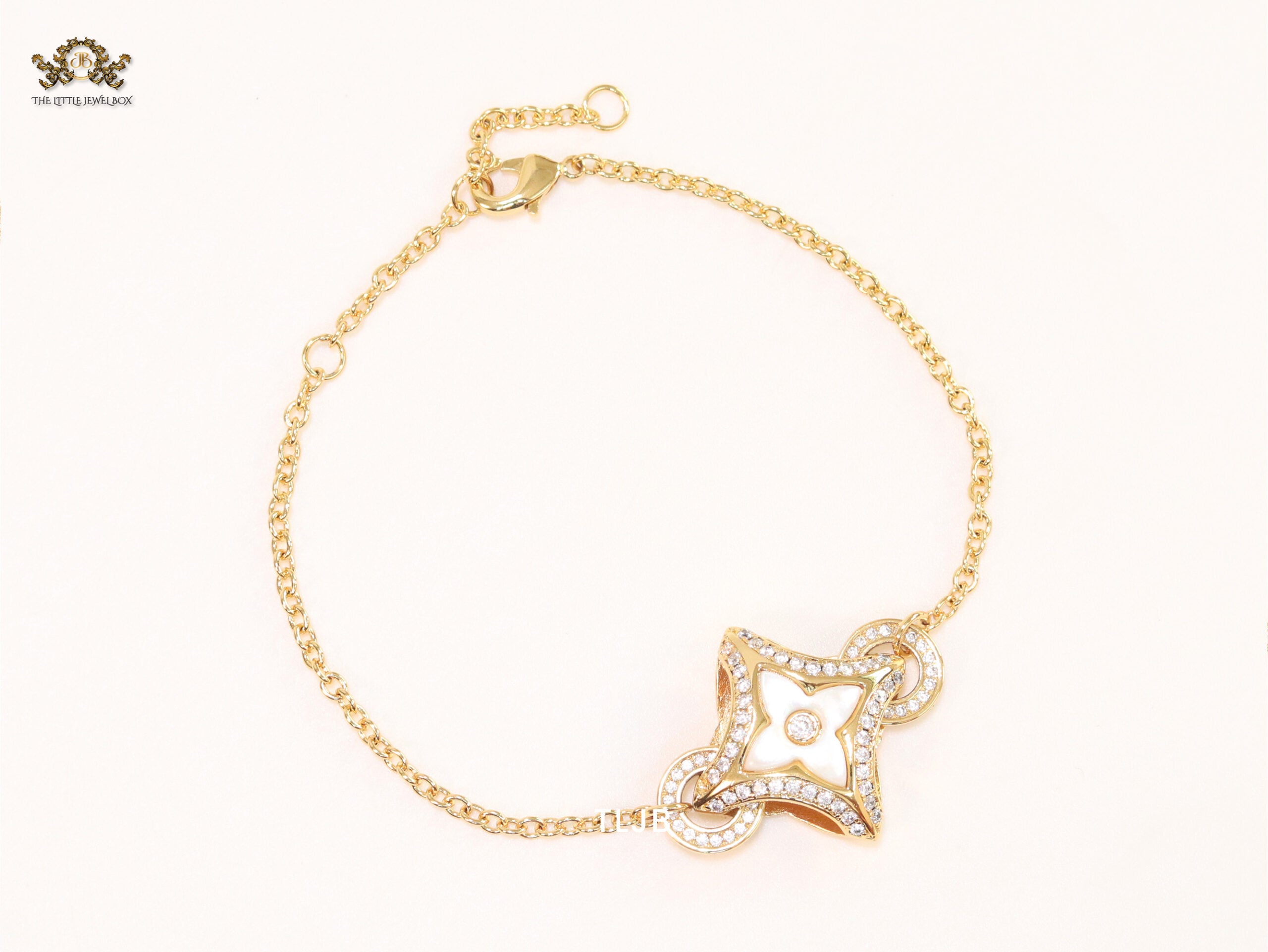 Cz and MOP sleek bracelet
