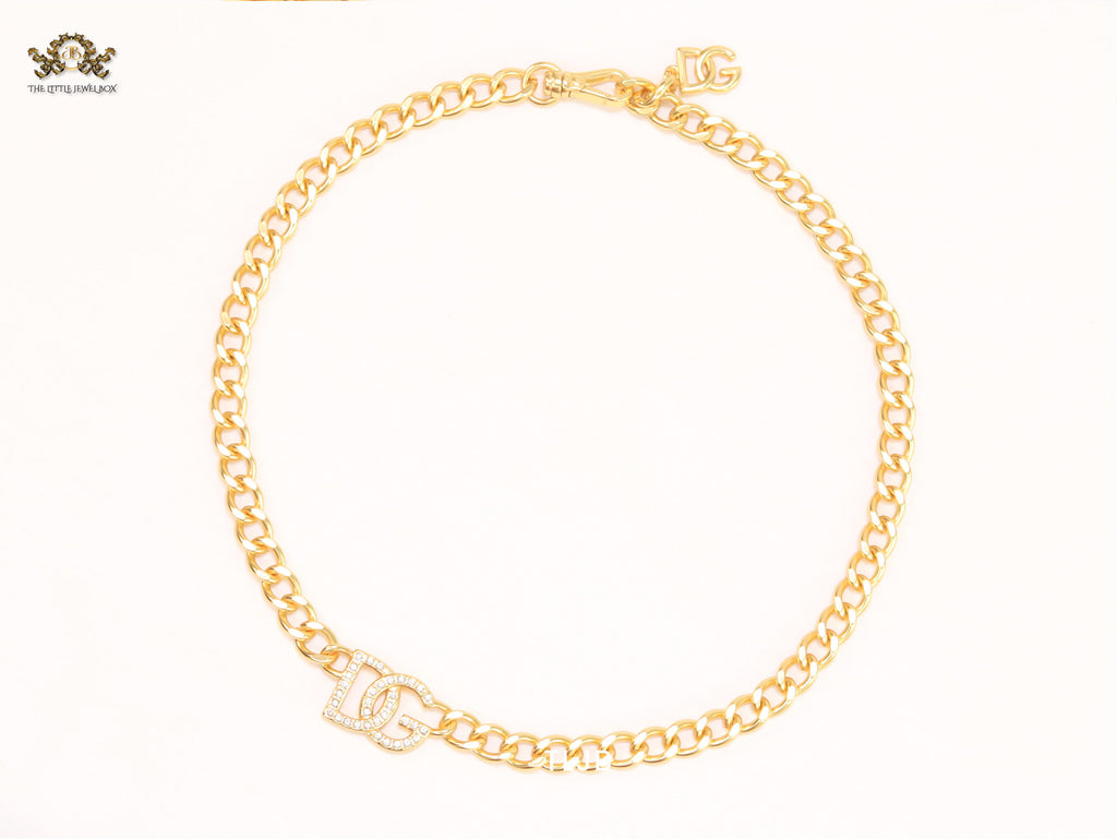 Alphabet D link chain necklace
