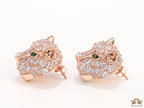 Cz panther studs in rose gold finish