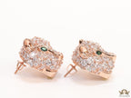 Cz panther studs in rose gold finish
