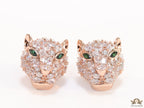 Cz panther studs in rose gold finish