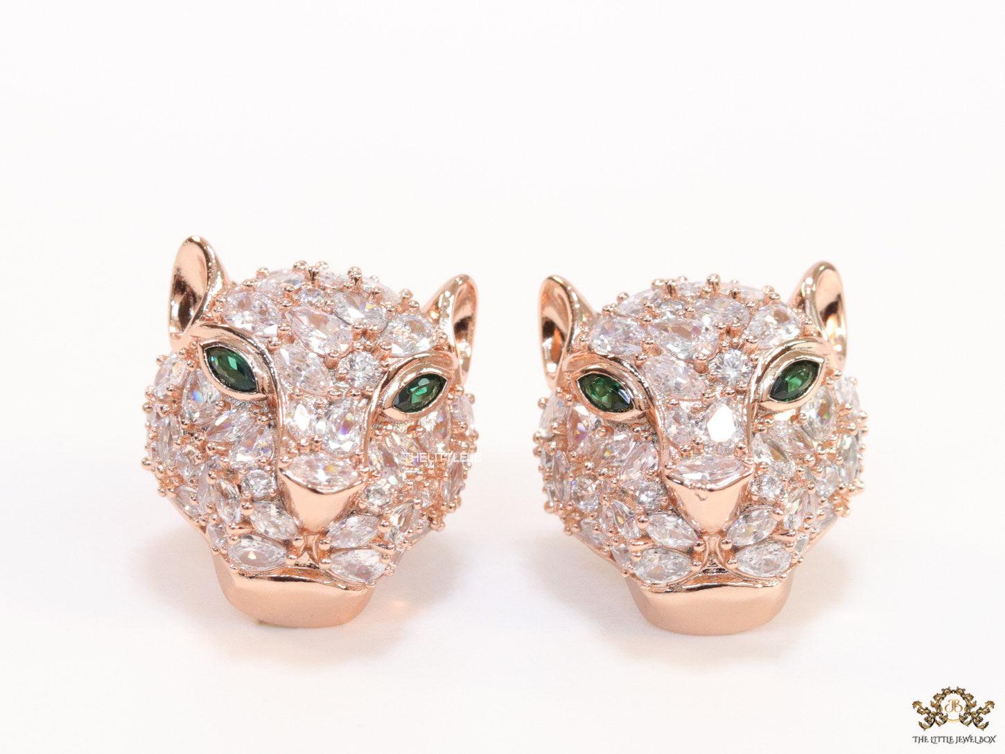 Cz panther studs in rose gold finish