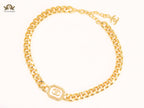 Double C chunky link chain necklace