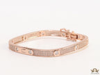 Rose Gold plated openable bracelet studded with cz