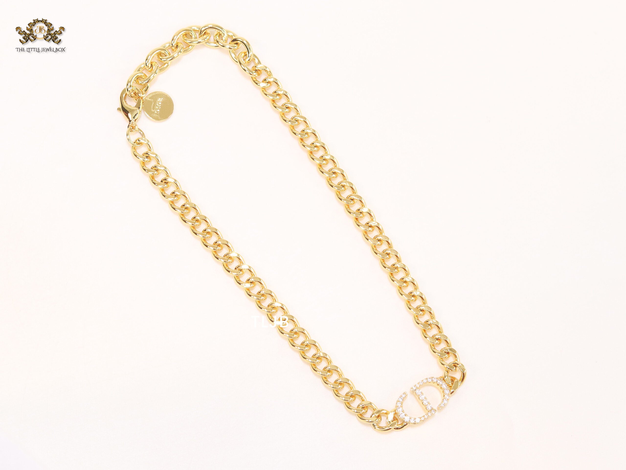 Alphabet CD cz link chain 10mm