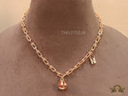 Gold plated padlock and chime necklace