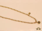 Gold plated padlock and chime necklace