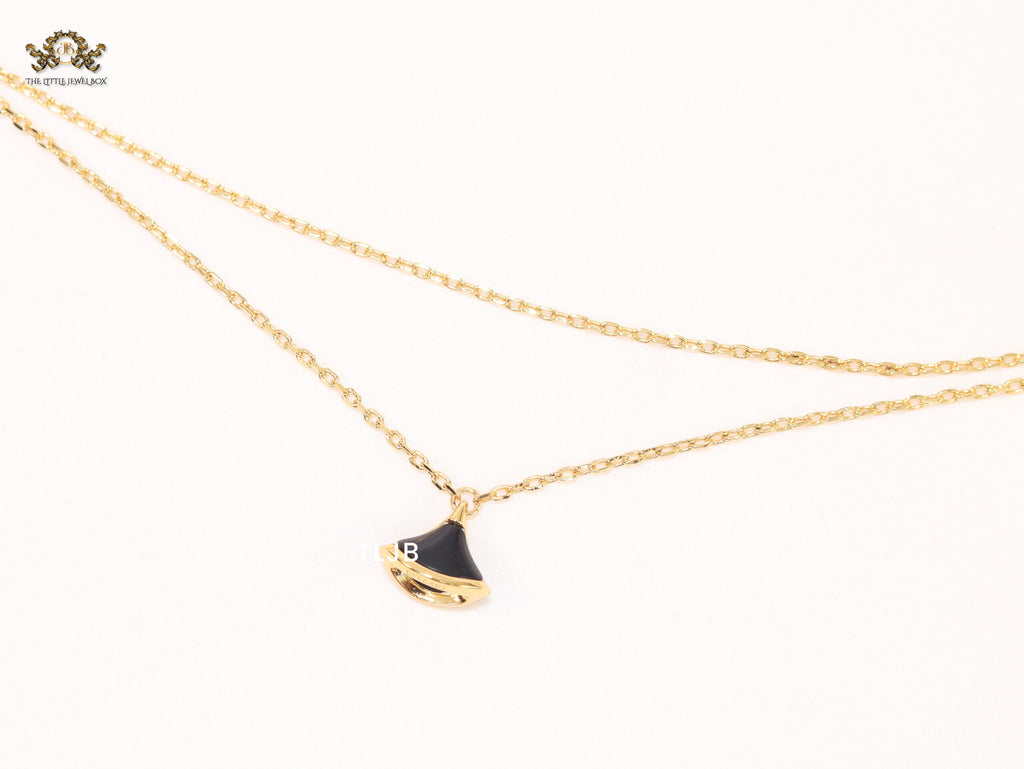 Alphabet B  sleek chain bracelet black