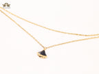 Alphabet B  sleek chain bracelet black