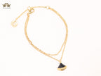 Alphabet B  sleek chain bracelet black