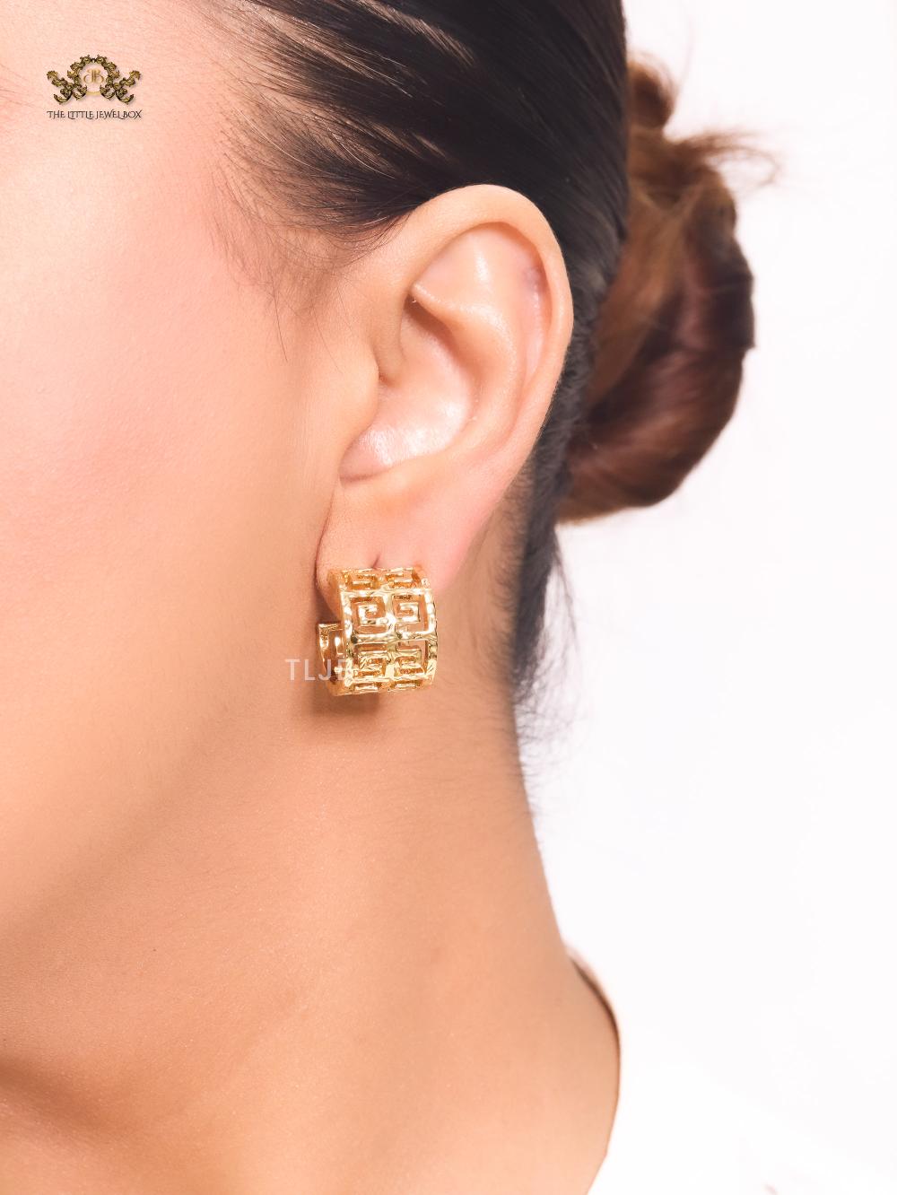 Double F gold small hoops