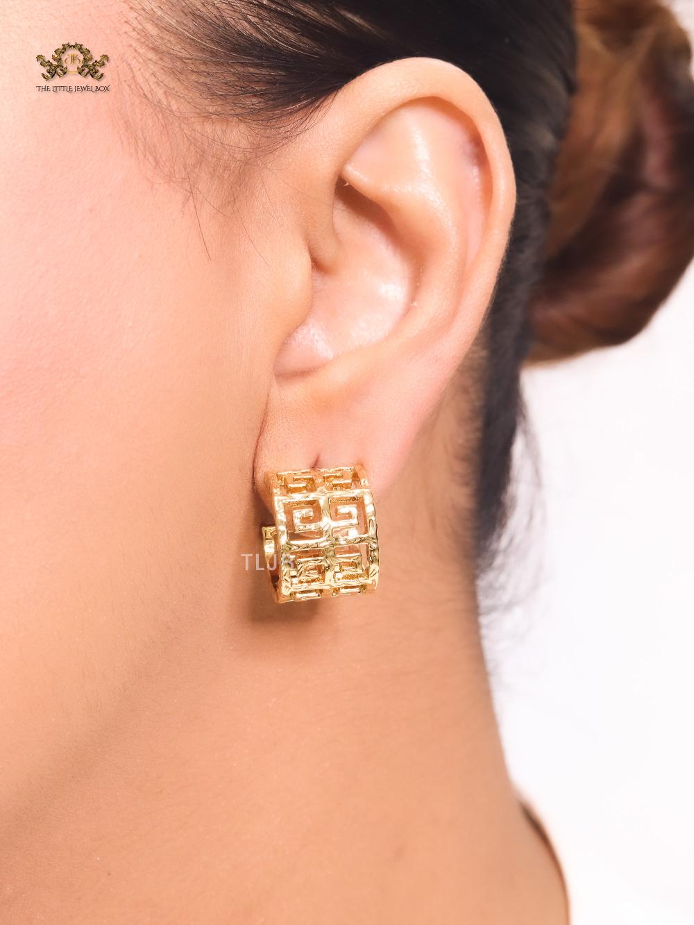 Double F gold small hoops