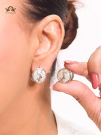 Alphabet Y & L small platinum plated CZ studs