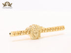 Gold plated embossed medusa statement ring