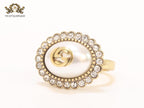 Vintage white double G ring