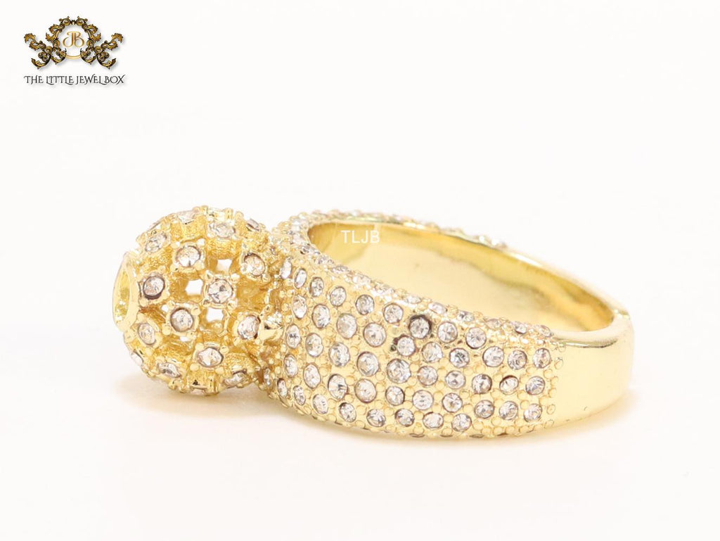 Alphabet CD queen ring with cz