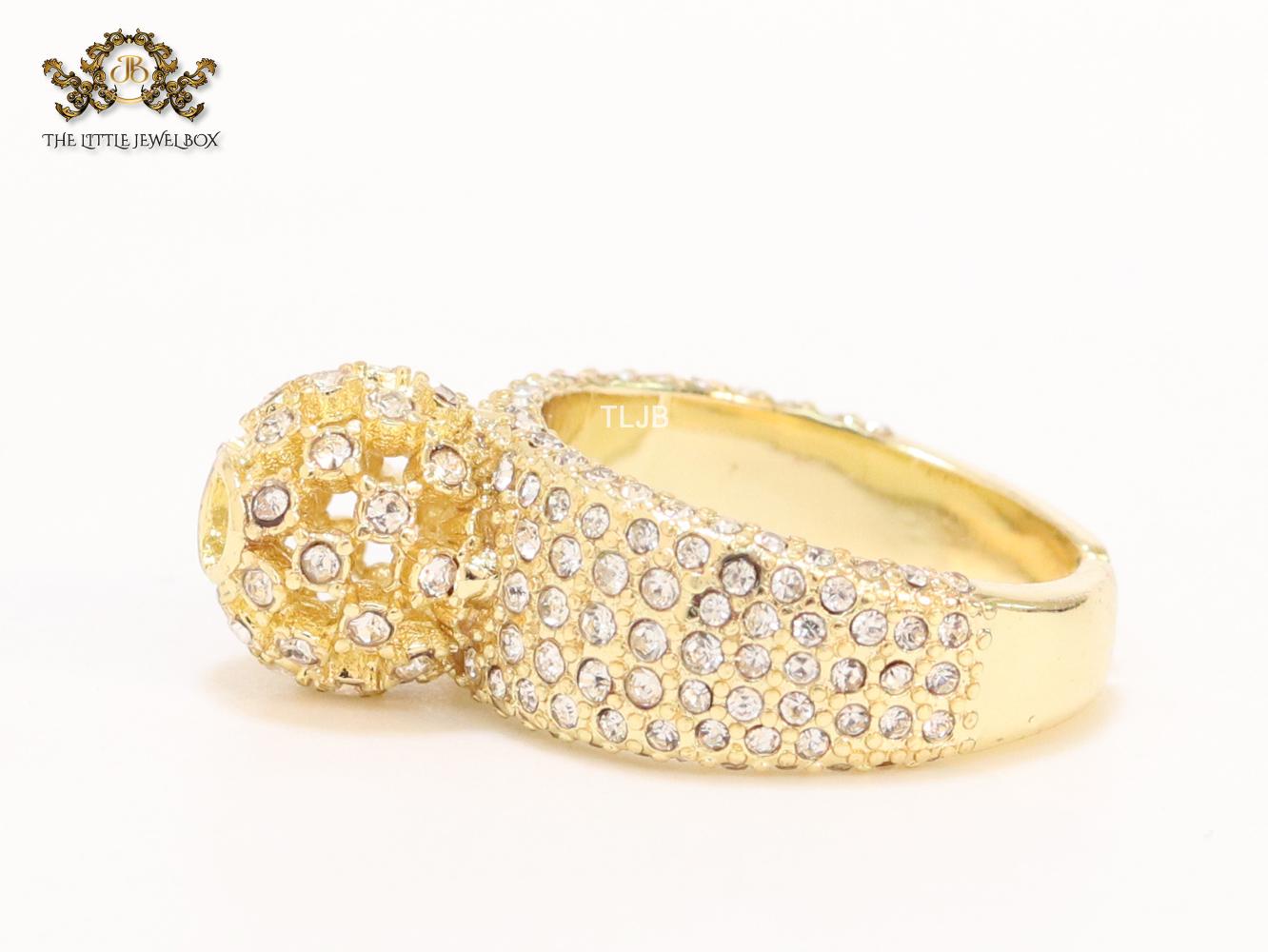 Alphabet CD queen ring with cz